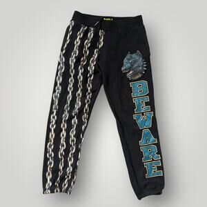 Market Black And Multicoloured Print Straight Sweatpants Size XL